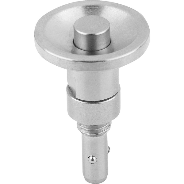 Kipp Ball Lock Pin With Mushroom Grip, D1=10, L1=21, 5, Steel NickelPlated, CompSteel K1063